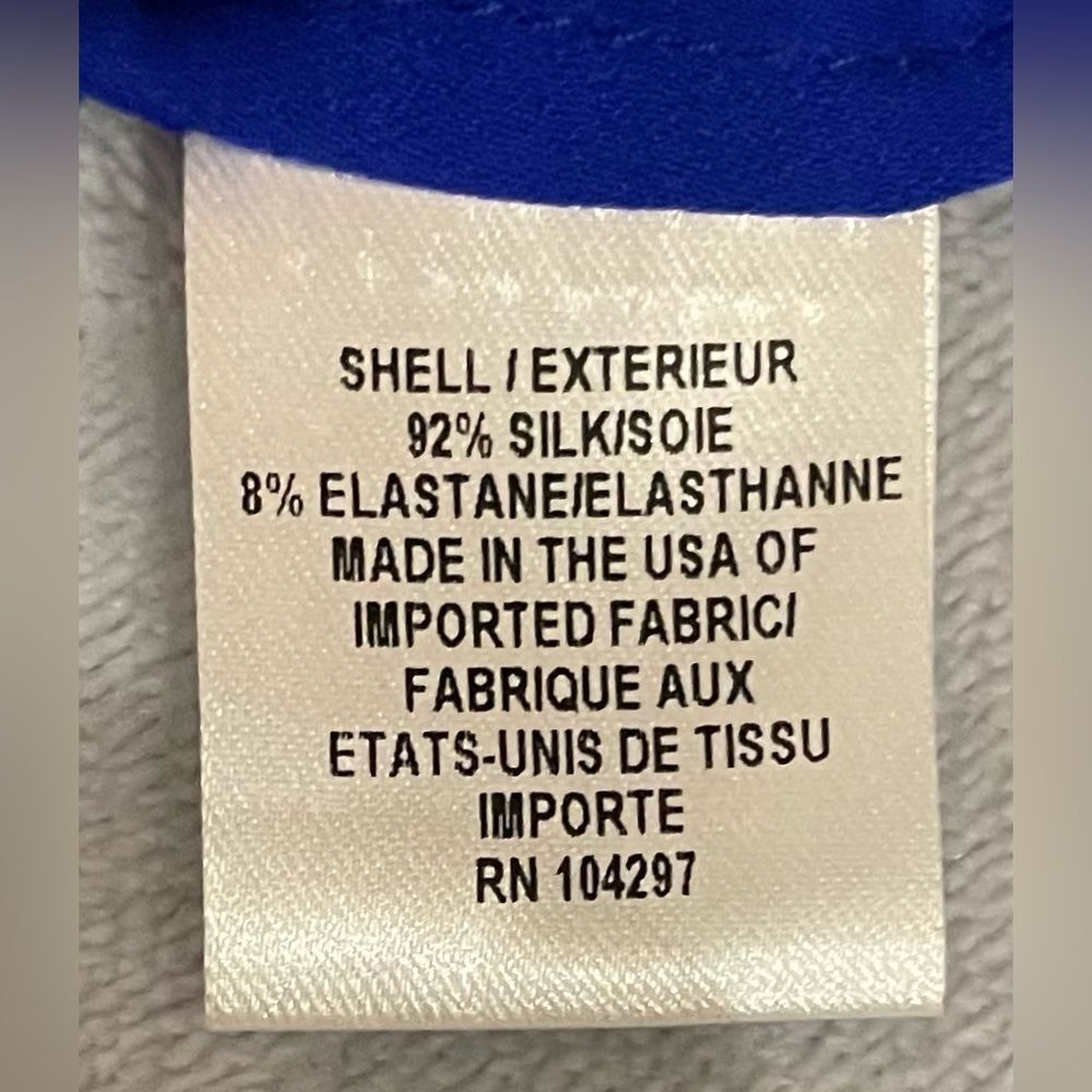 Milly Women’s Size 4 / 6 Royal Blue Silk Blend Sleeveless Top Side Tie Keyback - Picture 7 of 10